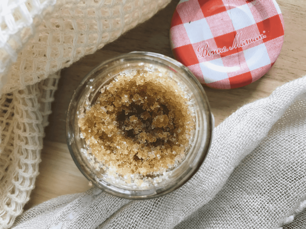 Make your own easy DIY Scrubs with natural and sustainable ingredients you probably have at home already! No weird chemicals and no plastic jars. These 3 scrubs will leave your face, body, and lips subtle, soft, and revitalized!