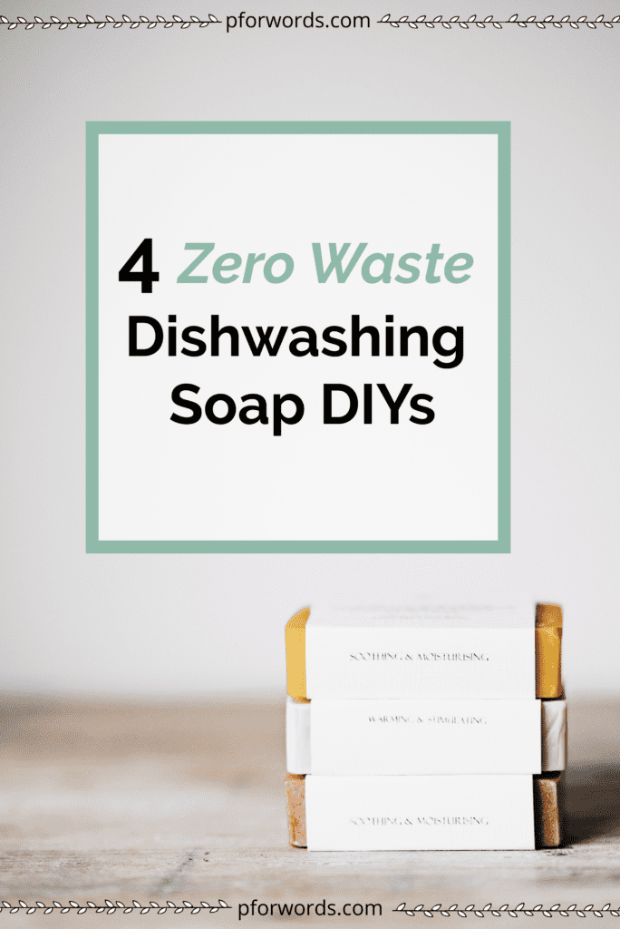 Four easy, and frugal options to make your own foamy dish soap with zero to minimal waste while using safe, all-natural ingredients.